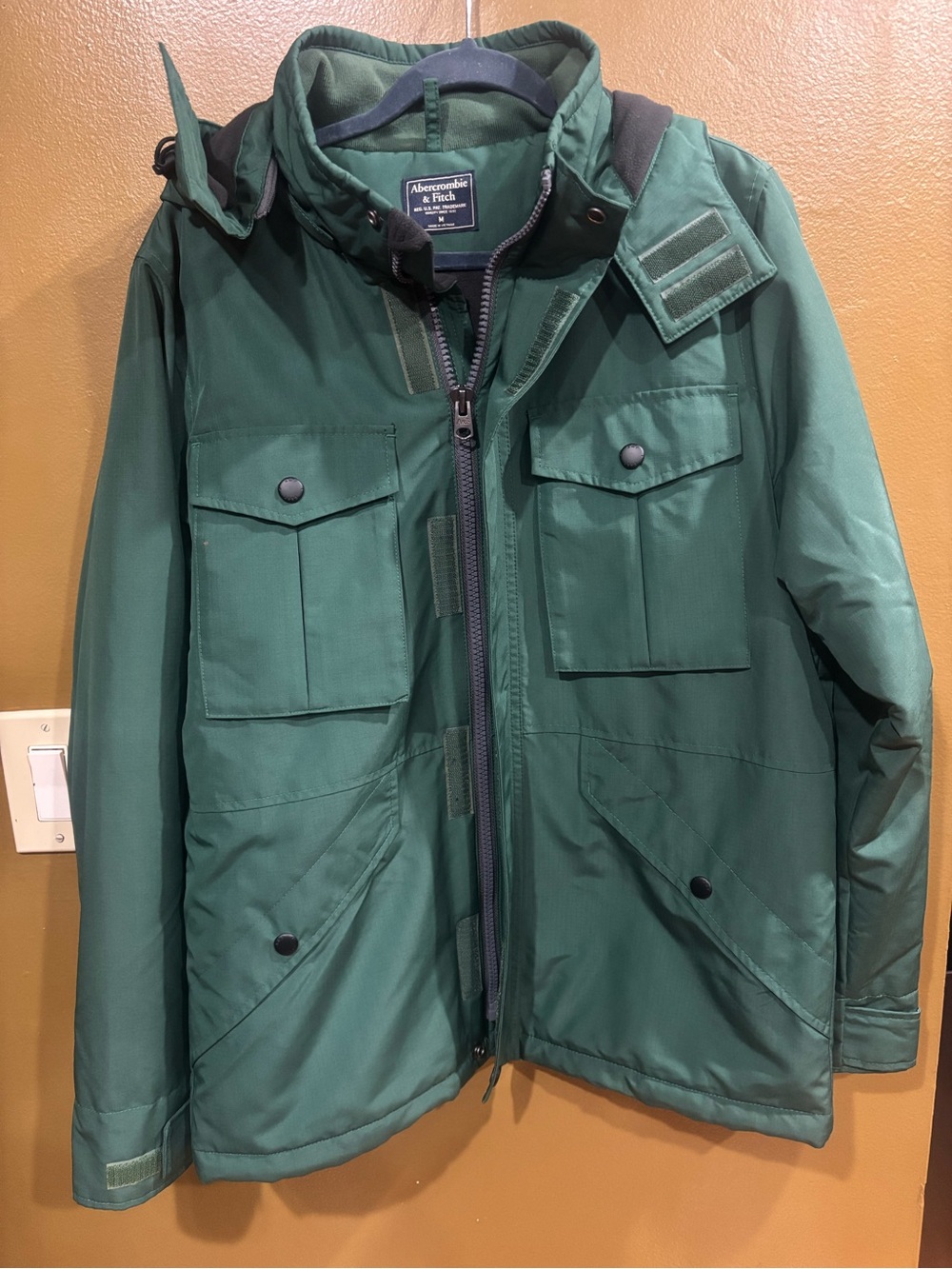 Abercrombie & Fitch Men’s Military/Field Cargo Jacket(Hunter Green) Y2K Medium